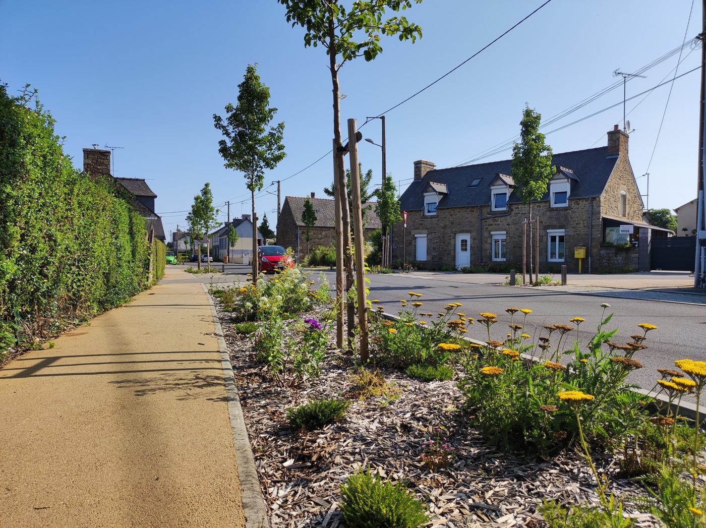 Plaintel — Connecter les quartiers, projet paysager par Atelier Nāga