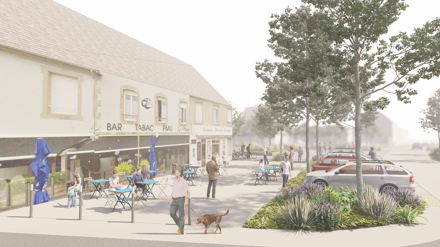 Telgruc-sur-Mer — Une place mieux partagée, projet paysager par Atelier Nāga
