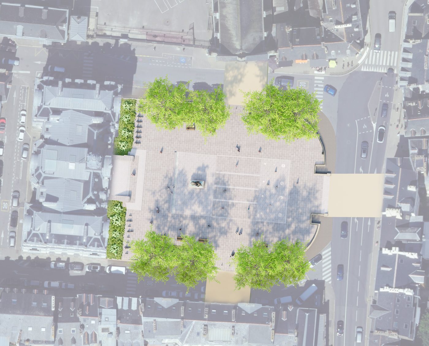 Vannes — Îlot de fraîcheur en ville, projet paysager par Atelier Nāga