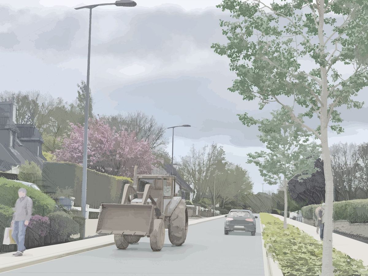 Poullaouen, Connexion vers le centre bourg : vue 1