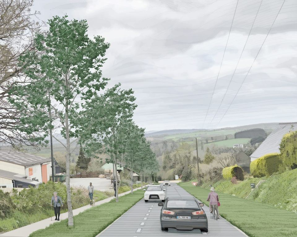 Poullaouen, Connexion vers le centre bourg : vue 3