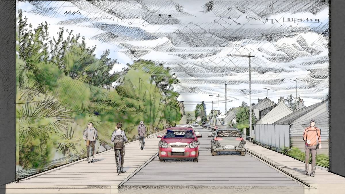 Questembert, Aménagement doux de la rue des Écottais