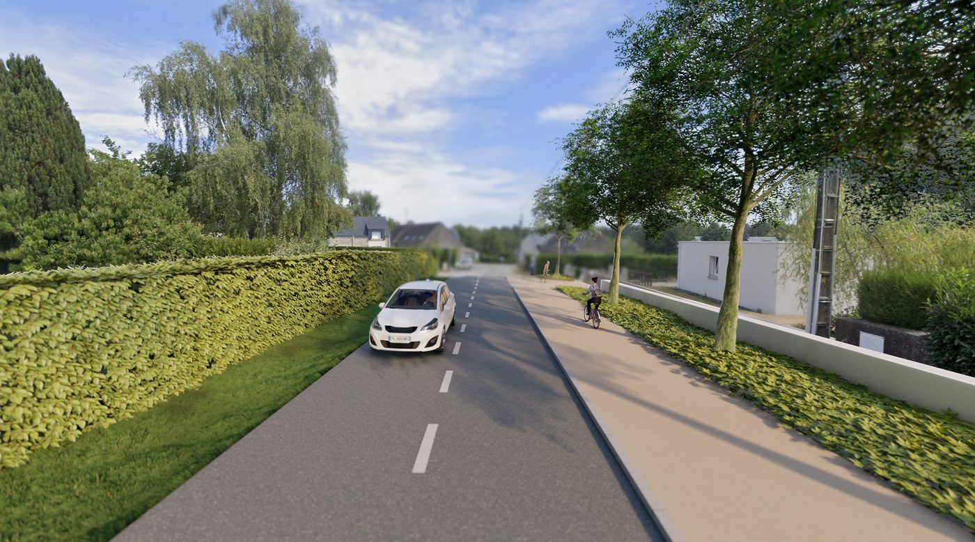 Questembert, Aménagement de la rue du Maguéro : vue 2