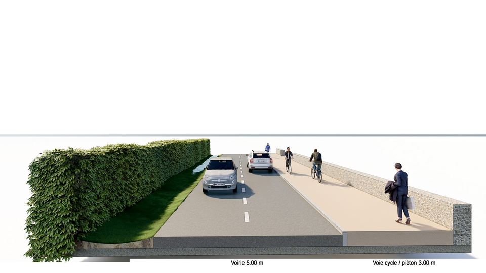 Questembert, Aménagement de la rue du Maguéro : vue 3
